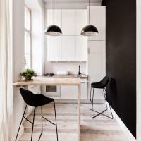 Черная стена в дизайне кухонного помещения