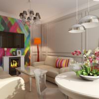 Дизайн гостиной в пастельных тонах