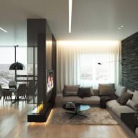 Черный цвет в дизайне квартиры-студии