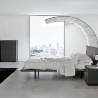 Дизайн белой спальни в духе минимализма