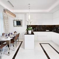 Белая кухня в стиле модерн