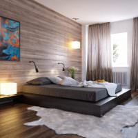 Оформление интерьера спальни в коричневых оттенках