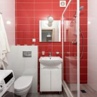Красный цвет в дизайне ванной комнаты