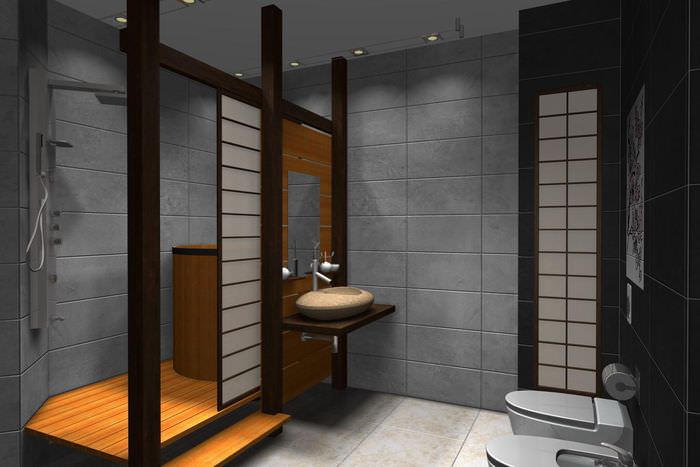 Совмещенная ванная в японском стиле