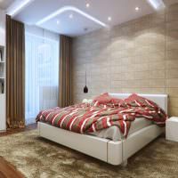 Дизайн спальни с ковром на полу