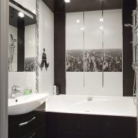 Дизайн ванной в черно-белом цвете