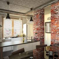 Дизайн кухни с кирпичными стенами
