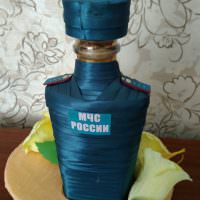 Декор бутылки в форме МЧС России
