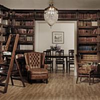 Домашняя библиотека в стиле ретро