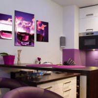 Фиолетовый цвет в дизайне кухни