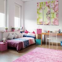 Розовый цвет в интерьере детской комнаты