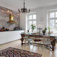 Кухня-столовая в скандинавском стиле
