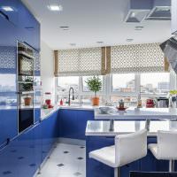 Кухонный гарнитур с глянцевыми фасадами