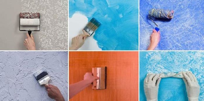 Способы текстурной покраски стен