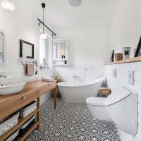 Интерьер ванной в скандинавском доме