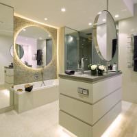 Круглые зеркала в дизайне ванной