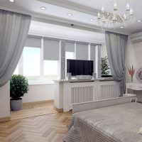 Шикарный дизайн спальни с балконом