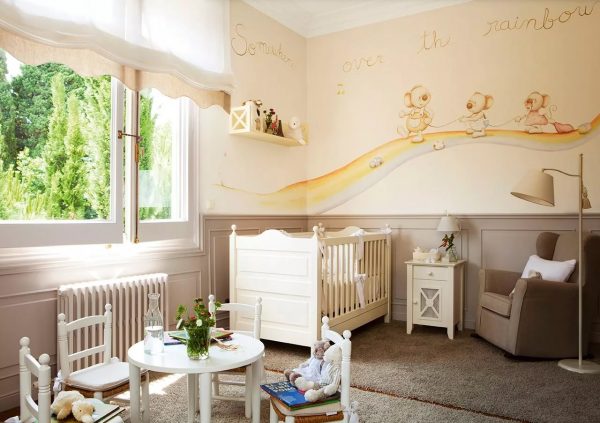 Для оформления спальной или детской комнат рекомендуется использовать светлые пастельные оттенки