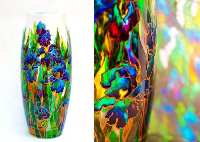 Пример витражной росписи вазы