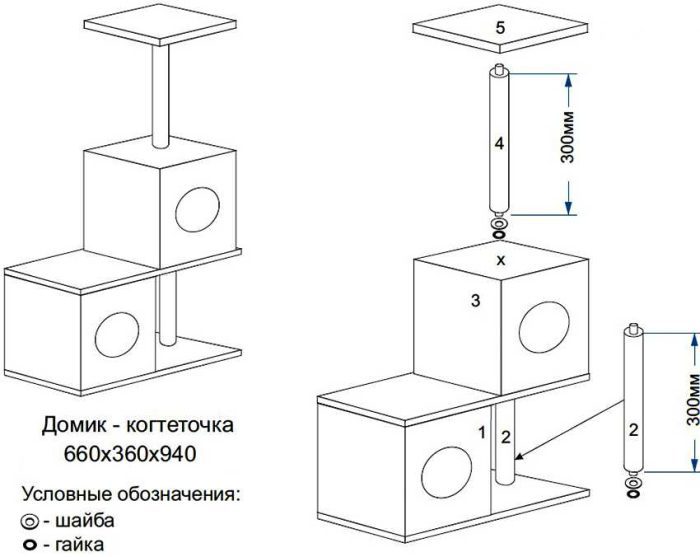 Рис10 Чертеж домика для кошки